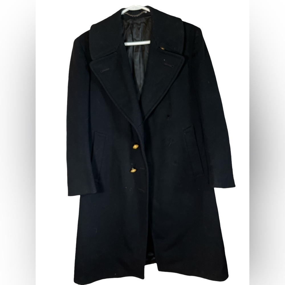 Vintage Goodmans New London WWII U.S. Navy Officer Bridge Coat | Gold Bu…